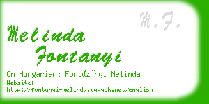 melinda fontanyi business card